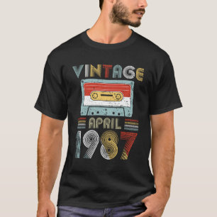 Camiseta Vintage cinta de casete del cumpleaños de abril d