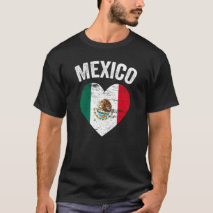 Camiseta Vintage Ciudad de México Bandera de México Corazón