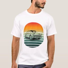 Camiseta Vintage Classic Car Sunset Lines