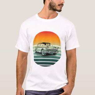 Camiseta Vintage Classic Car Sunset Lines