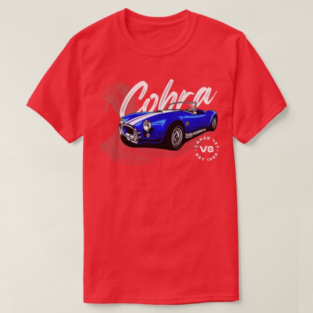 Camiseta Vintage Classic Cobra Sports Carreras Car (Diseño del anverso)
