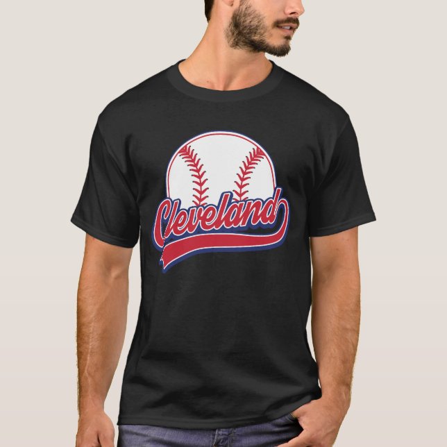 Camiseta Vintage Cleveland Cityscape Baseball (Anverso)