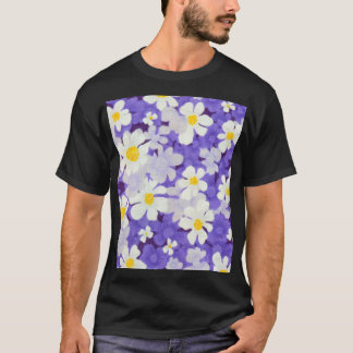 Camiseta Vintage colorido: Patrón de flores sin foco