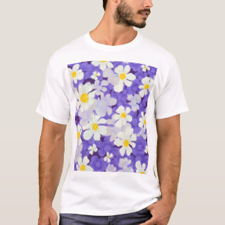 Camiseta Vintage colorido: Patrón de flores sin foco