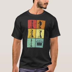 Camiseta Vintage Colorosa Piezas De Ajedrez Amo De Ajedrez 