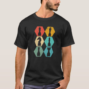 Camiseta Vintage Colorosa Piezas De Ajedrez Amo De Ajedrez 