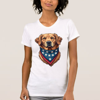 Camiseta vintage con bandana de Golden Retriever p