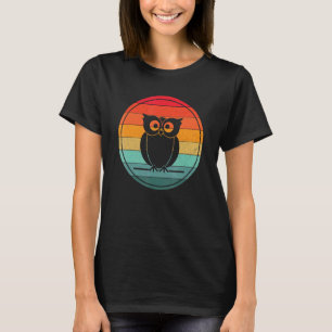 Camiseta Vintage con estilo búho retro de pájaro