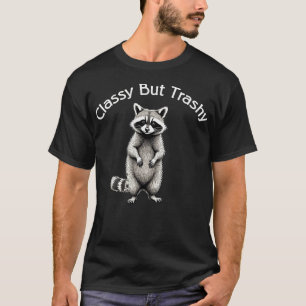 Camiseta Vintage con Mapache con Clase pero Basura