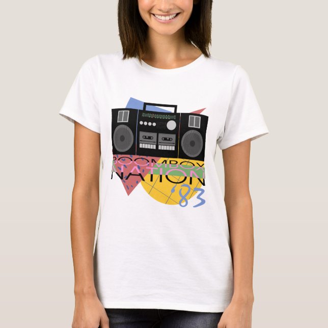 Camiseta vintage con radiocasete Boombox (Anverso)