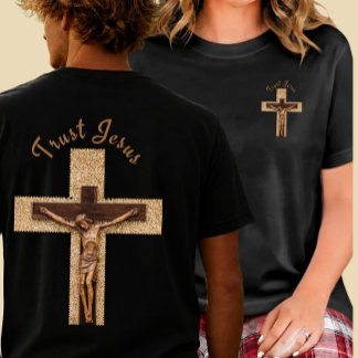 Camiseta vintage "Confía en Jesús" de Navidad para