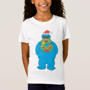 Camiseta Vintage Cookie Monster Navidades Wreath