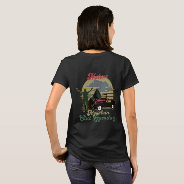 Camiseta vintage cool campfire excursionismo excursionismo (Reverso completo)