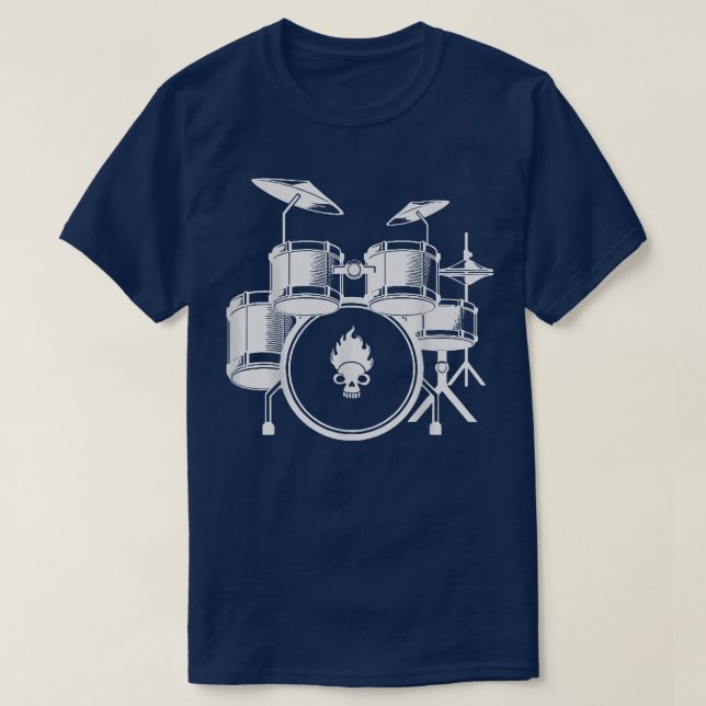 Camiseta Vintage Cool Drummer Music Instrument Drummer Band (Diseño del anverso)