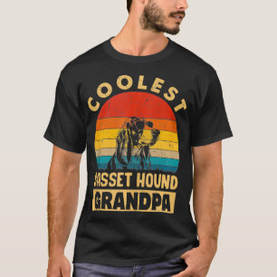 Camiseta Vintage Coolest Basset Hound Grandpa Funny Gifts D
