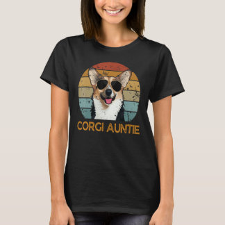 Camiseta Vintage Corgi Auntie Cute Dog Pet Owner Fathers D