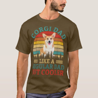 Camiseta Vintage Corgi Dad Like A Regular Dad But Cooler Fu