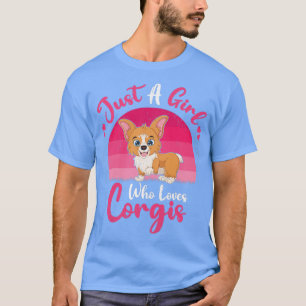 Camiseta Vintage Corgi Dog Lover Just A Girl Who Loves Corg