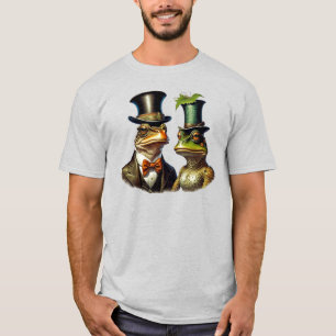 Camiseta Vintage Cottagecore Cute Victorian Rana Pareja Art