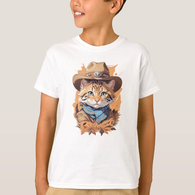 Camiseta Vintage Cowboy Kitten Design (Anverso)