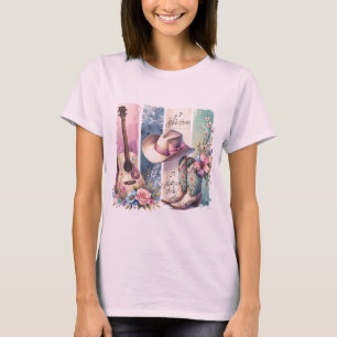 Camiseta Vintage Cowboy Musician T-Shirt - Guitar,