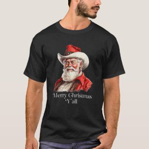 Camiseta Vintage Cowboy Santa Claus Country Feliz Navidad