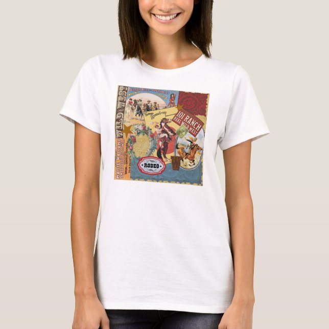Camiseta vintage cowgirl occidental (Anverso)