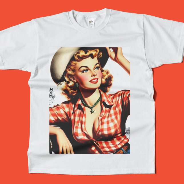 Camiseta Vintage Cowgirl Pin Up (Subido por el creador)