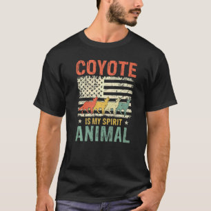 Camiseta Vintage Coyote Spirit Animal Retro Estadounidense 