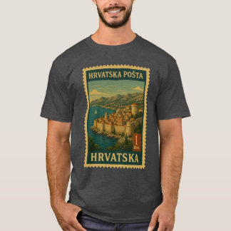 Camiseta Vintage Croatia Postage Stamp Shirt