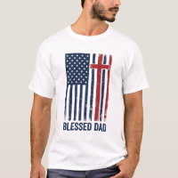 Camiseta Vintage Cruz Bandera Cristiana Padre Bend