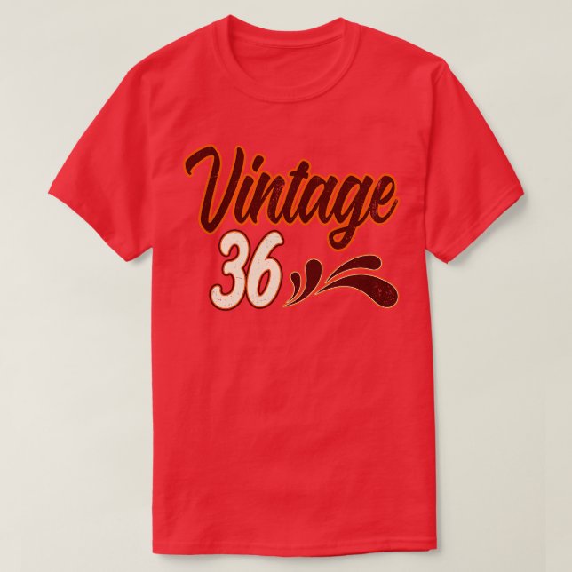 Camiseta Vintage Cumpleaños de 36 Años (Diseño del anverso)
