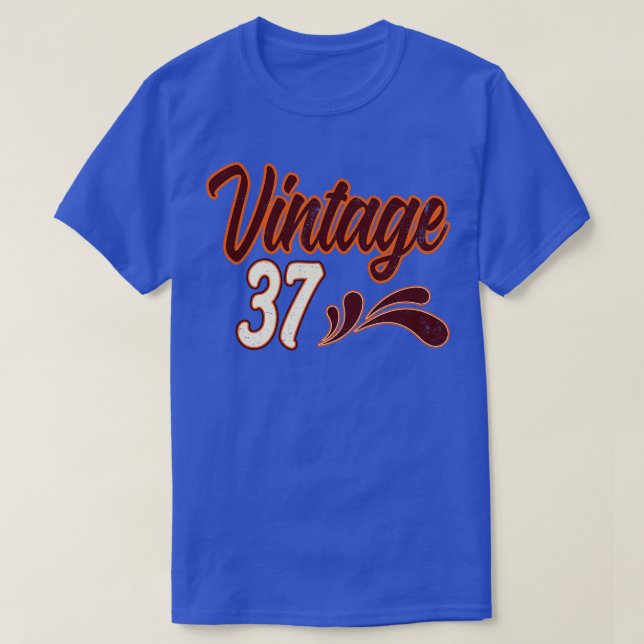 Camiseta Vintage Cumpleaños De 37 Años (Diseño del anverso)