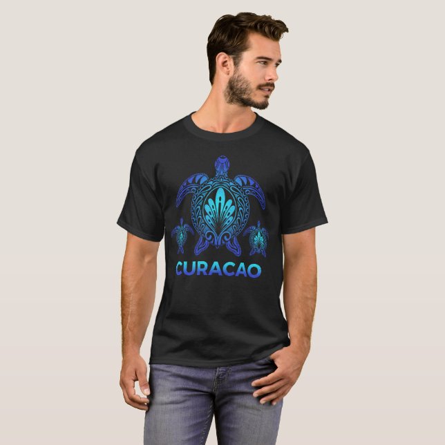 Camiseta Vintage Curacao Ocean Blue Sea Turvenirs (Anverso completo)