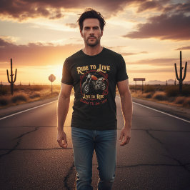 Camiseta Vintage Customizable Dallas Tx. Ride to Live Retro