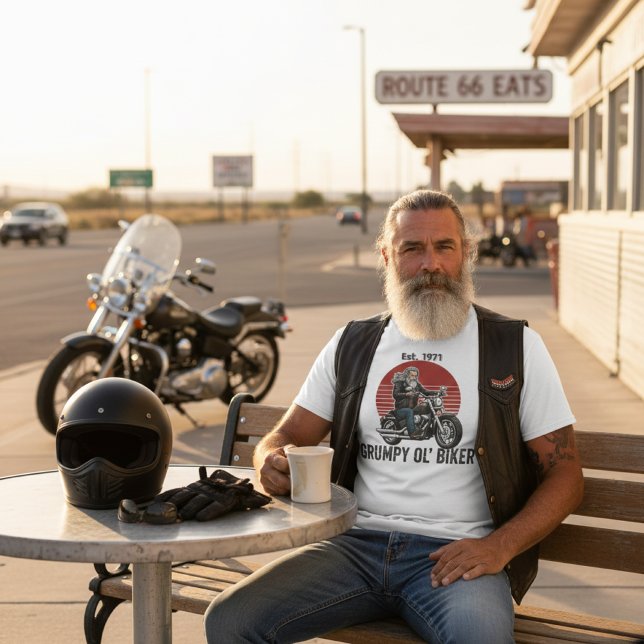 Camiseta Vintage Customizable Est 1971 Grumpy Ol' Biker  (Subido por el creador)
