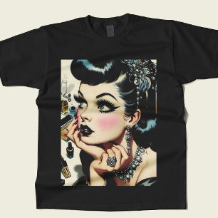 Camiseta Vintage Cute Gótico Pin Up