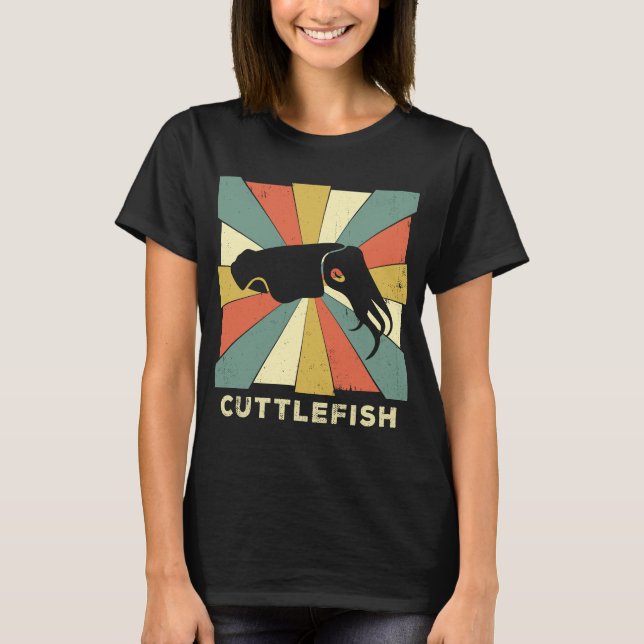 Camiseta Vintage Cuttlefish Retro Style Animal (Anverso)