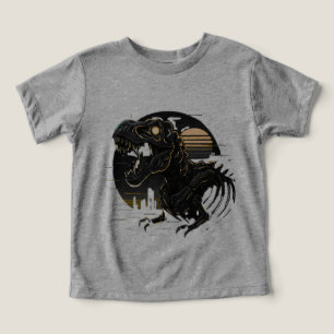 Camiseta Vintage Cyber Rex Neon Esqueleto