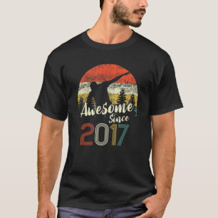 Camiseta Vintage Dabbing asombroso desde 2017 6 cumpleaños