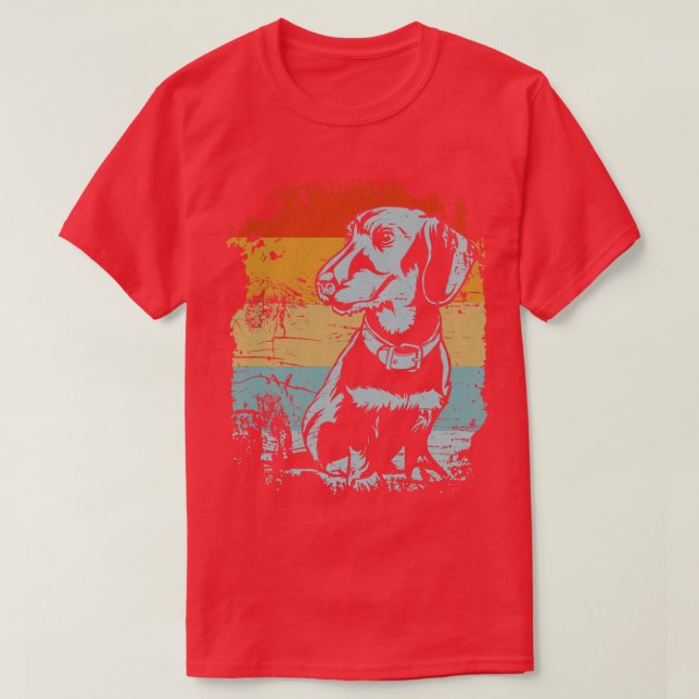 Camiseta Vintage Dachshund (Diseño del anverso)