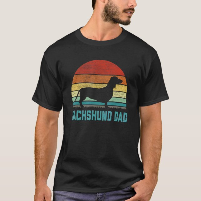 Camiseta Vintage Dachshund Dad  Dog (Anverso)