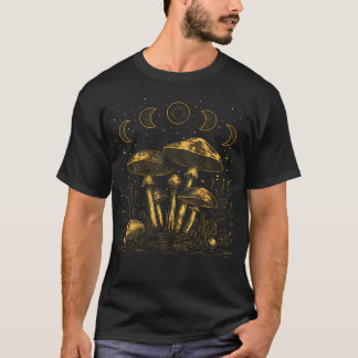 Camiseta Vintage Dark Academia Fungi Mushroom Moon Witchy A
