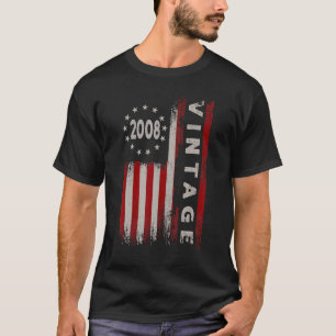Camiseta Vintage de 14 años de edad 2008 Bandera estadounid