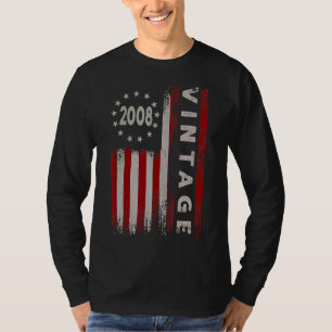Camiseta Vintage de 14 años de edad 2008 Bandera estadounid