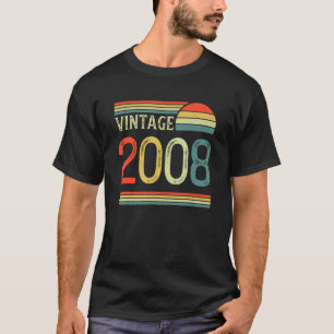 Camiseta Vintage de 15 años 2008 Hecho en 2008 15º Nacimien