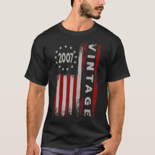 Camiseta Vintage de 15 años de edad 2007 Bandera estadounid