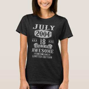 Camiseta Vintage de 18 años Julio 2004 18º cumpleaños