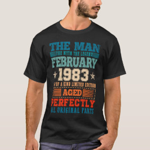 Camiseta Vintage de 1983 Febrero de 1983 40º cumpleaños