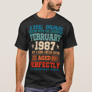 Camiseta Vintage de 1987 Febrero 1987 36º cumpleaños